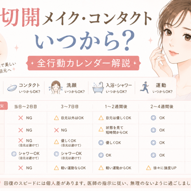目頭切開後のメイク・コンタクト再開タイミングを解説するAI Beauty Clinicの記事